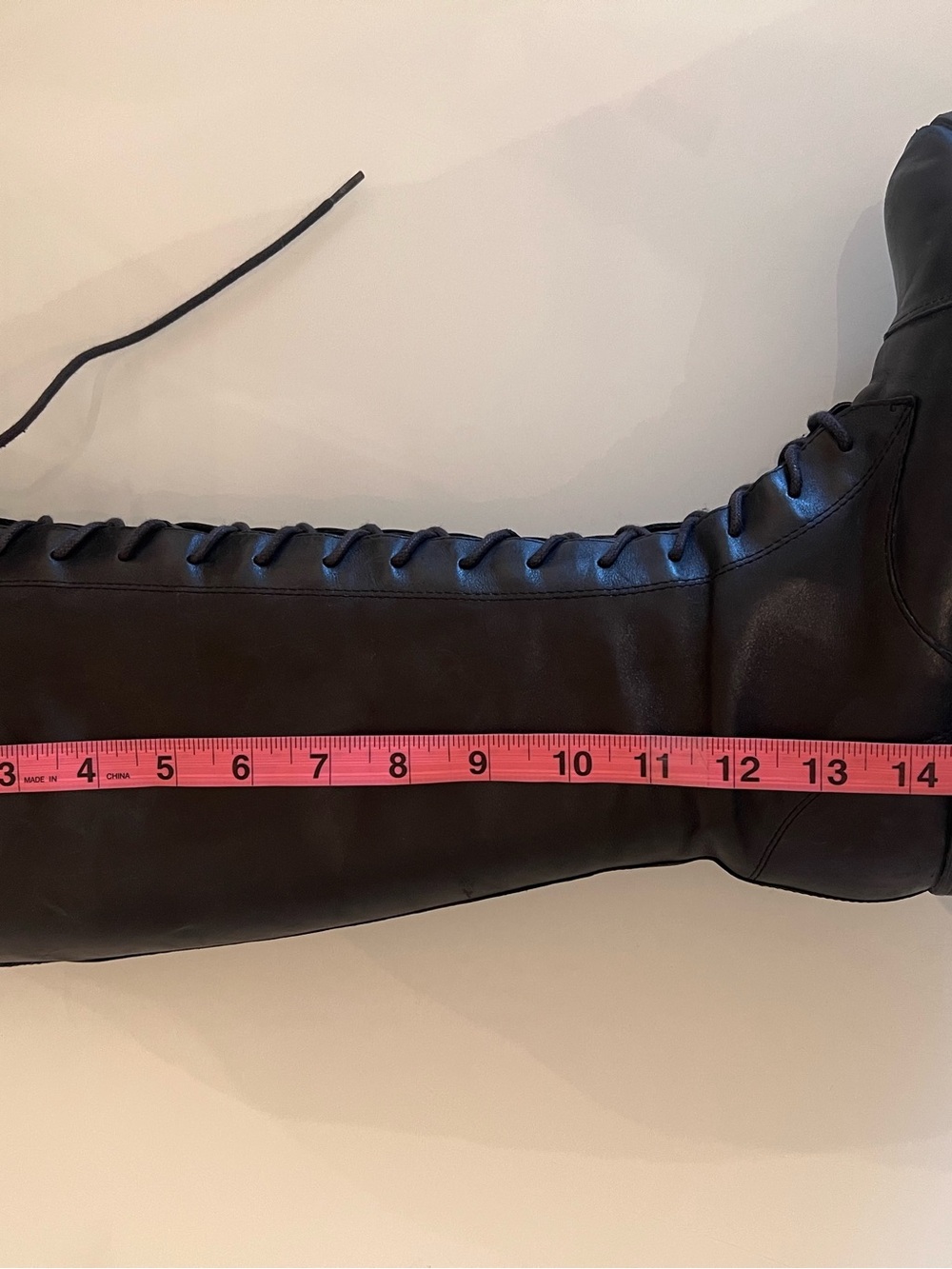 LAUREN RALPH LAUREN Tall Lace Up Boots Black Leather Riding Size 7 - Picture 12 of 16